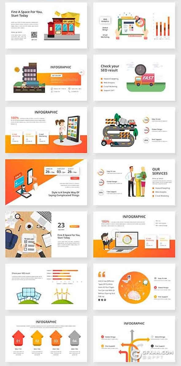 180页国外高端商务PPT模板数据图形地图企业介绍作品展示插画PPT模板 - 顶尖PPT