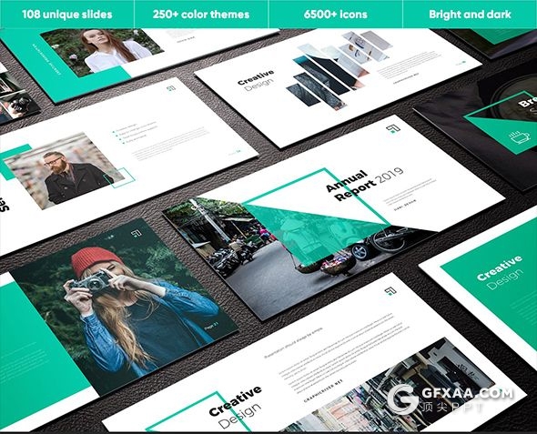 108页扁平化商务风格PPT模板创意商务图形通用PPT模板 - 顶尖PPT