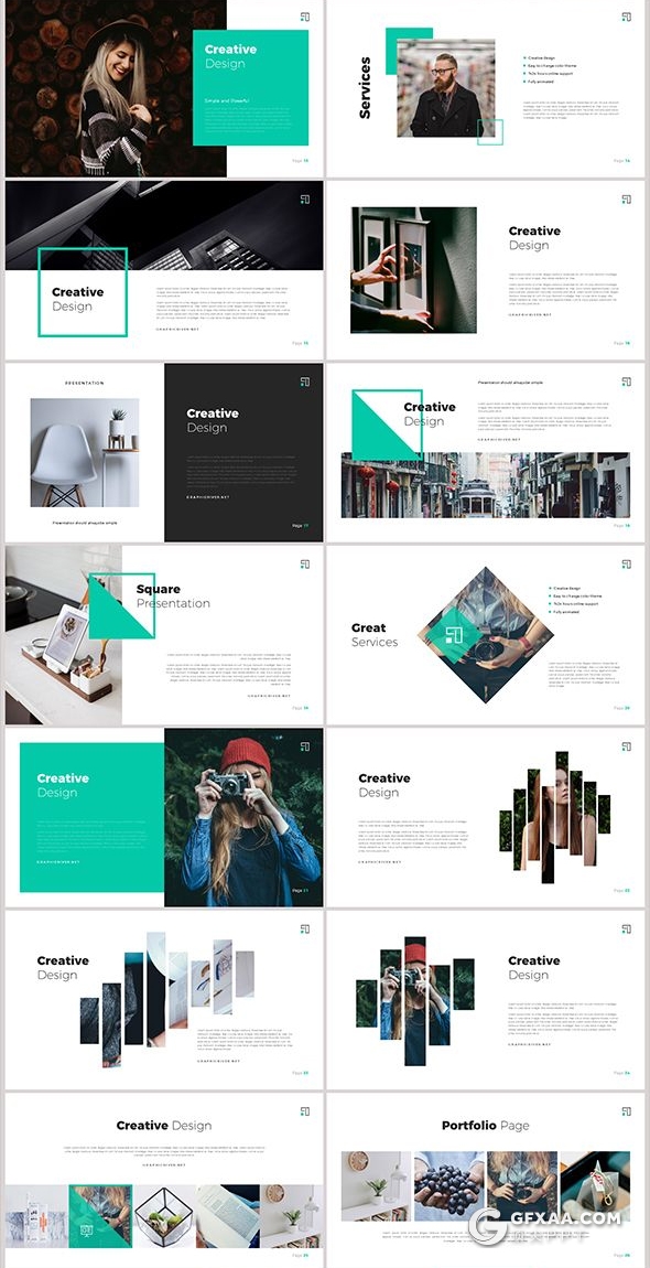 108页扁平化商务风格PPT模板创意商务图形通用PPT模板 - 顶尖PPT