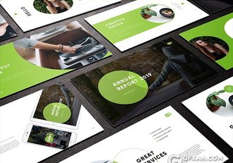 130页国外扁平化商务企业介绍业务展示工作计划总结PPT模板 - 顶尖PPT