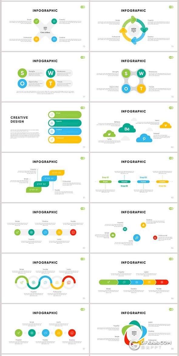 130页国外扁平化商务企业介绍业务展示工作计划总结PPT模板 - 顶尖PPT