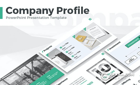 70页扁平化公司介绍年度报告商业提案PPT模板5种配色 - 顶尖PPT