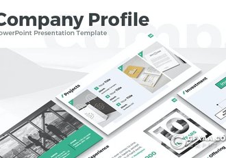 70页扁平化公司介绍年度报告商业提案PPT模板5种配色 - 顶尖PPT