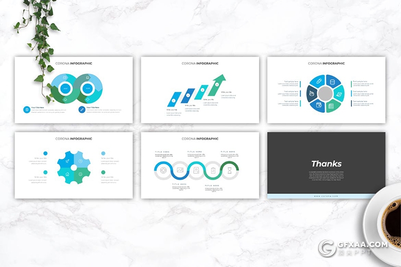 30页时尚简约风格国外多用途Google slides模板5种配色 - 顶尖PPT