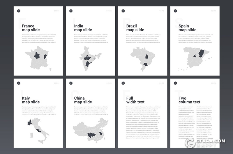 89页A4画册模板简约设计风格国外PPT模板 - 顶尖PPT