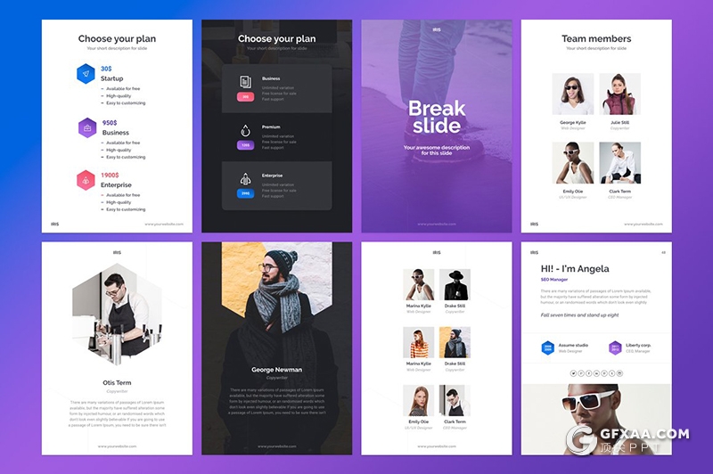 90页彩色A4尺寸产品介绍企业团队简介商务通用keynote模板 - 顶尖PPT