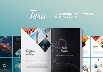 76页国外简约设计风格A4尺寸文艺唯美PPT模板 - 顶尖PPT