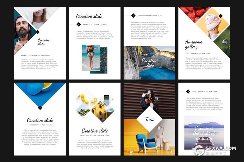 76页国外简约设计风格A4尺寸文艺唯美Google slides模板 - 顶尖PPT