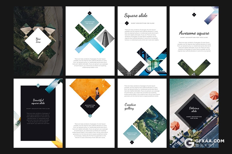 76页国外简约设计风格A4尺寸文艺唯美Google slides模板 - 顶尖PPT