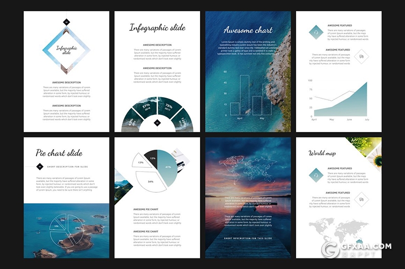 76页国外简约设计风格A4尺寸文艺唯美Google slides模板 - 顶尖PPT
