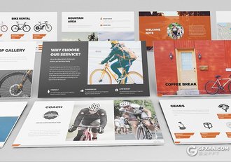 74页自行车比赛自行车产品介绍展示keynote模板 - 顶尖PPT