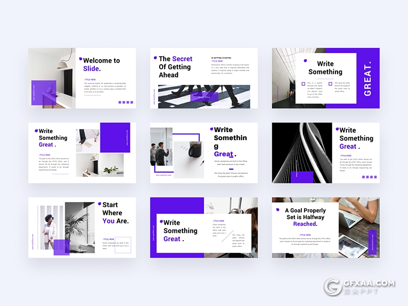 93页团队介绍公司简介紫色国外PPT模板 - 顶尖PPT