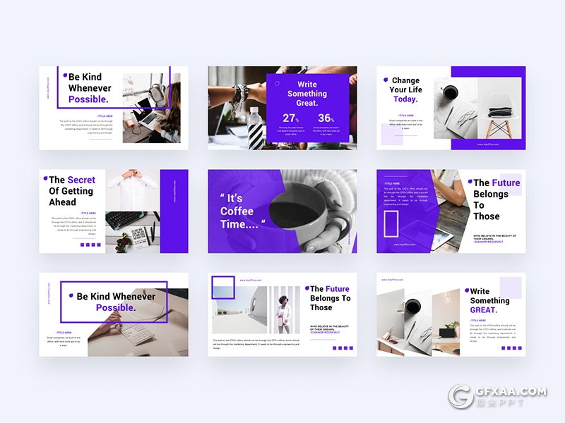 93页团队介绍公司简介紫色国外PPT模板 - 顶尖PPT