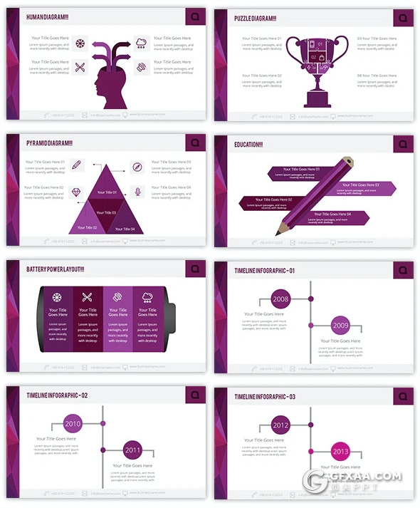 56页紫色国外商务风格工作汇报通用PPT模板 - 顶尖PPT