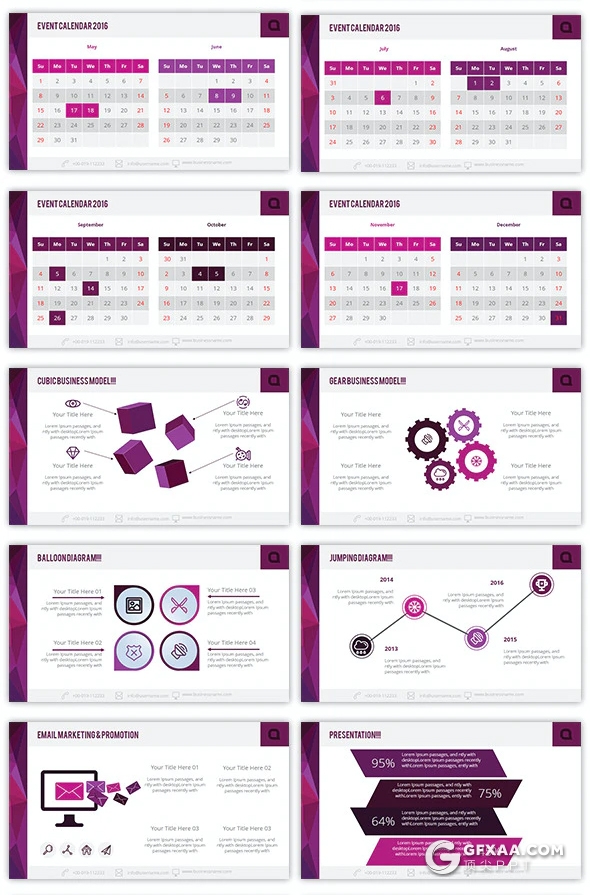 56页紫色国外商务风格工作汇报通用PPT模板 - 顶尖PPT