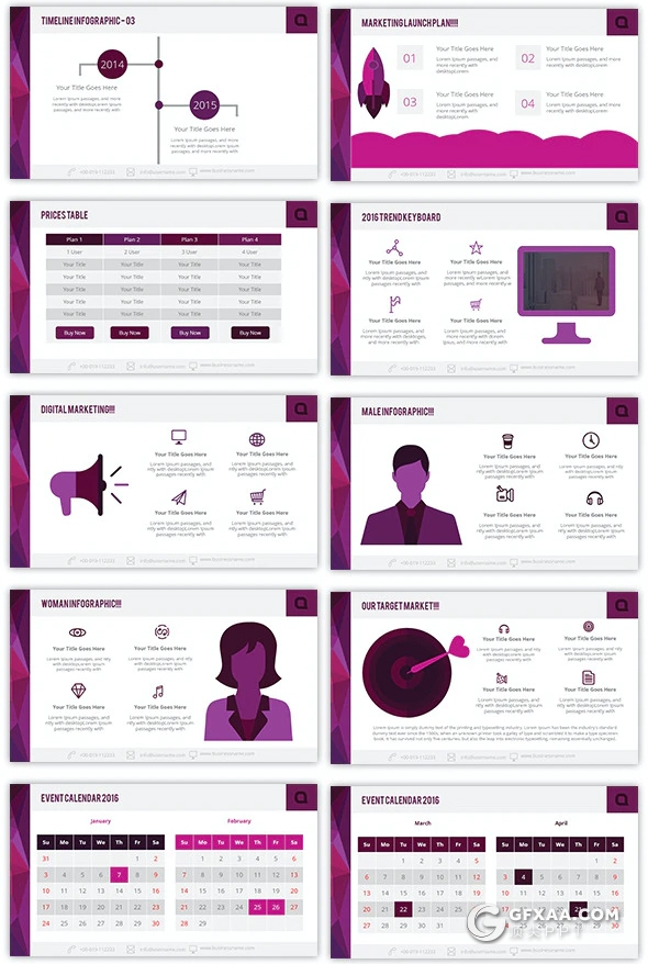 56页紫色国外商务风格工作汇报通用PPT模板 - 顶尖PPT