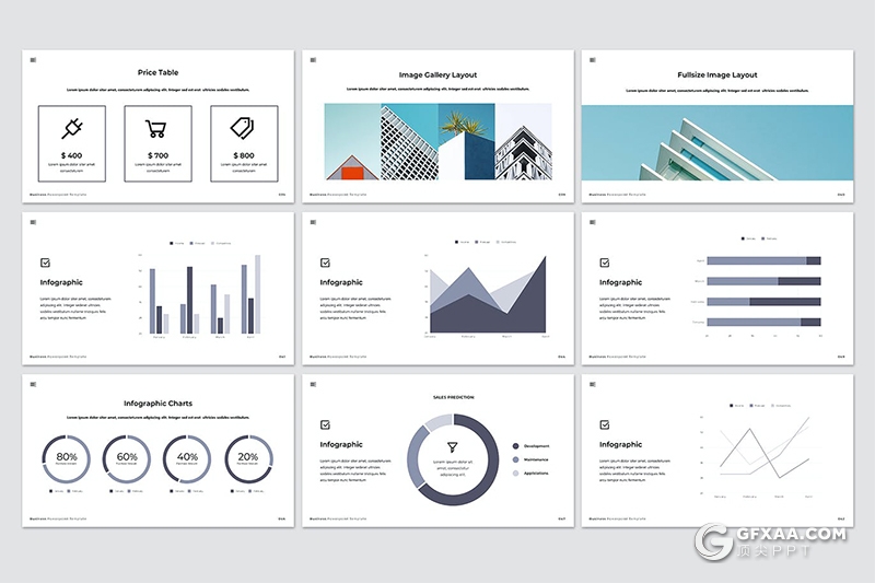 50页扁平化国外商务风格PPT模板 - 顶尖PPT