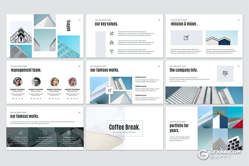 60页国外简约设计风格多用途PPT模板 - 顶尖PPT