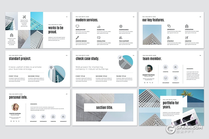 60页国外简约设计风格多用途PPT模板 - 顶尖PPT