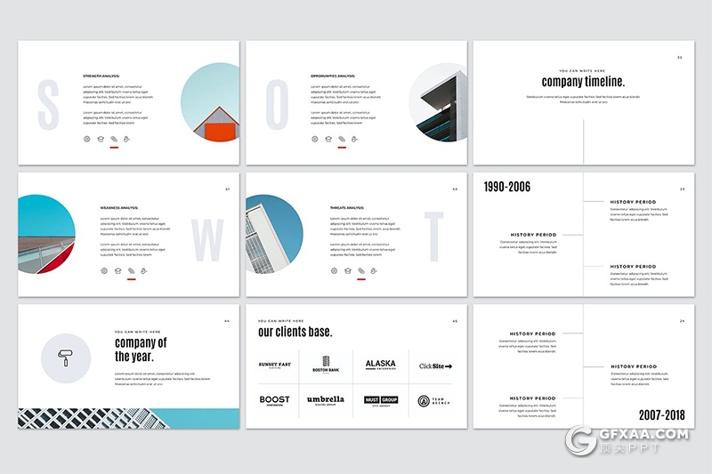 60页国外简约设计风格多用途PPT模板 - 顶尖PPT