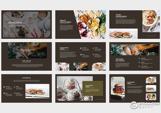 30页西式餐饮美食市场占有率分析调研keynote模板 - 顶尖PPT