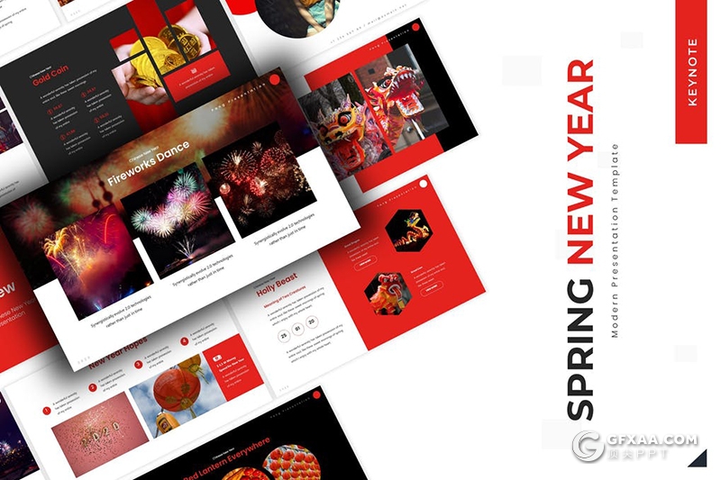 30页中国春节新年宣传介绍keynote模板 - 顶尖PPT