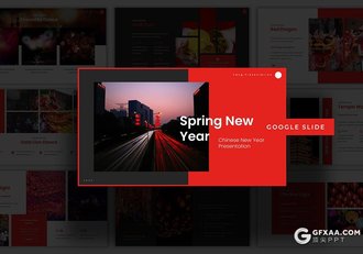 30页中国春节新年宣传介绍Google slides模板 - 顶尖PPT
