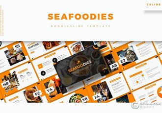 30页餐饮美食介绍展示Google slides模板5种配色 - 顶尖PPT