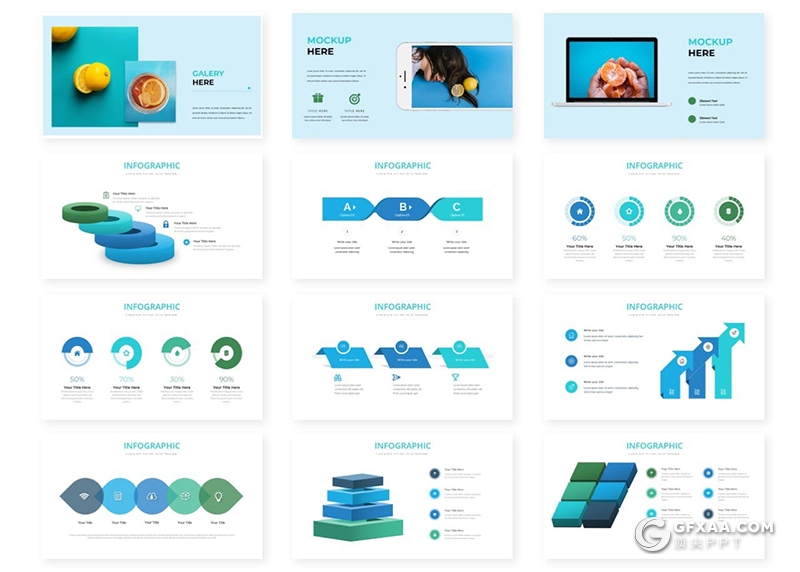 30页国外简约商务设计风格Google slides模板 - 顶尖PPT
