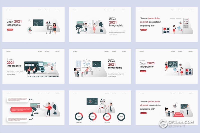 45页卡通插画ppt学校课堂教育学习PPT动画人物场景模板 - 顶尖PPT