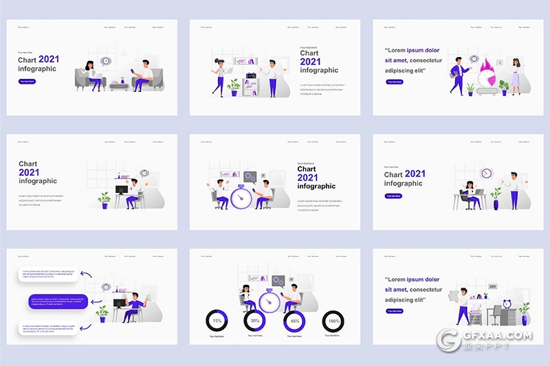 45页卡通商业插画ppt动画人物场景模板 - 顶尖PPT