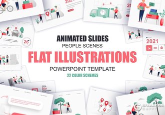 45页物流运输货物交付卡通插画PPT动画模板 - 顶尖PPT