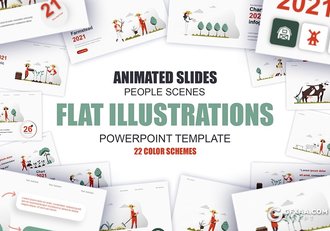 45页农业种植养殖家畜卡通概念插画PPT动画模板 - 顶尖PPT