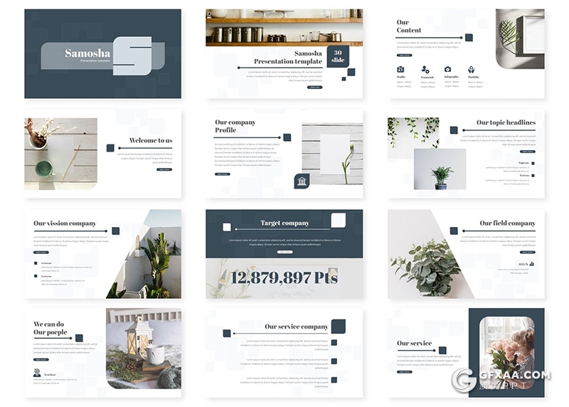 30页简约风格室内装修设计keynote模板 - 顶尖PPT