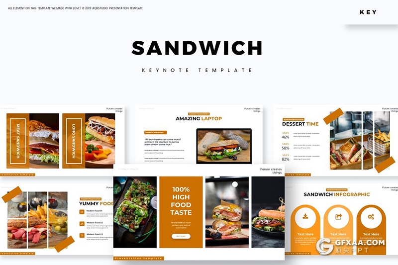 30页西式快餐汉堡美食介绍展示keynote模板 - 顶尖PPT