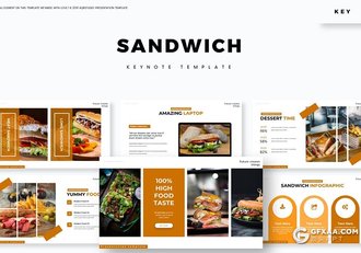 30页西式快餐汉堡美食介绍展示keynote模板 - 顶尖PPT