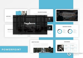 30页扁平化商业风格企业团队简介PPT模板 - 顶尖PPT