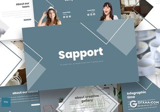 30页扁平化商务企业团队简介keynote模板5种配色 - 顶尖PPT