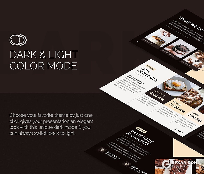 50页国外精美设计西式现代餐厅展示PPT模板 - 顶尖PPT