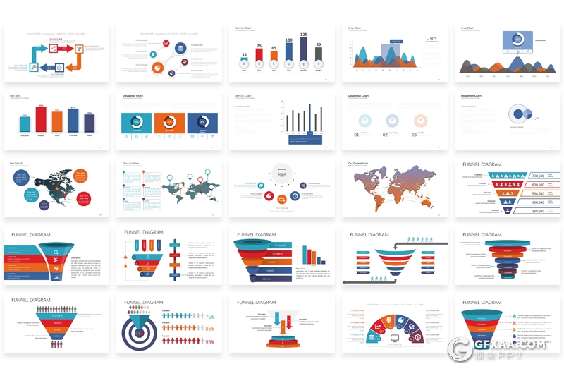 371页国外创意聚合数据图形各种地图信息图形大合集 - 顶尖PPT