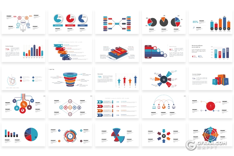 371页国外创意聚合数据图形各种地图信息图形大合集 - 顶尖PPT