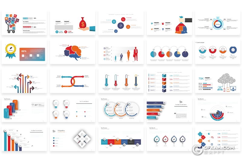 371页国外创意聚合数据图形各种地图信息图形大合集 - 顶尖PPT