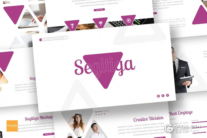 30页创意三角形版式设计商务风格Google slides模板 - 顶尖PPT