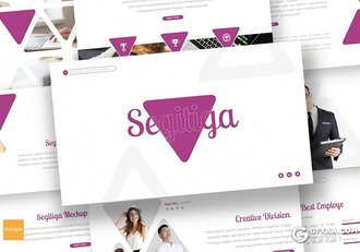 30页创意三角形版式设计商务风格Google slides模板 - 顶尖PPT