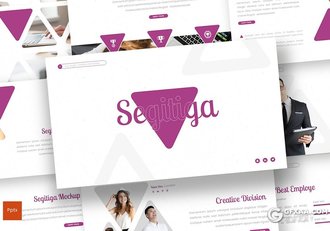 30页创意三角形版式设计商务风格PPT模板 - 顶尖PPT