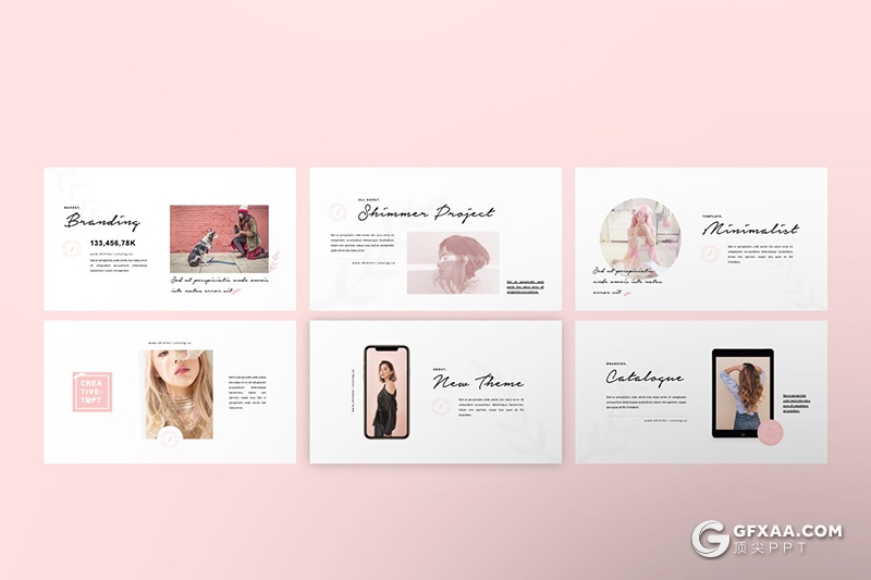 50页小清新时尚品牌主题PPT模板 - 顶尖PPT