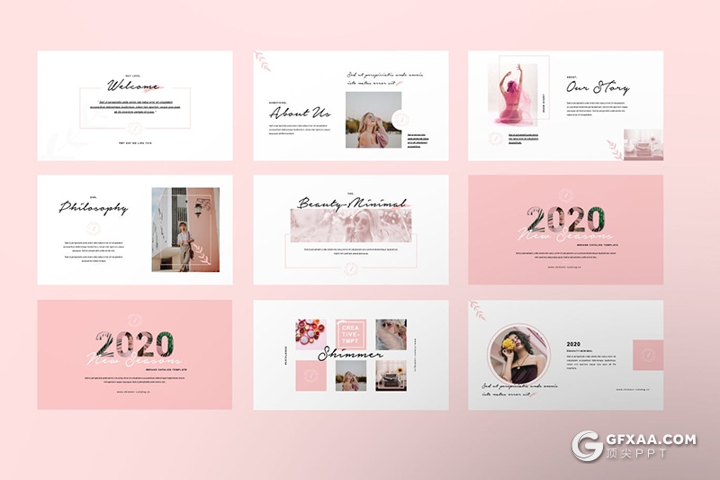 50页小清新时尚品牌主题PPT模板 - 顶尖PPT