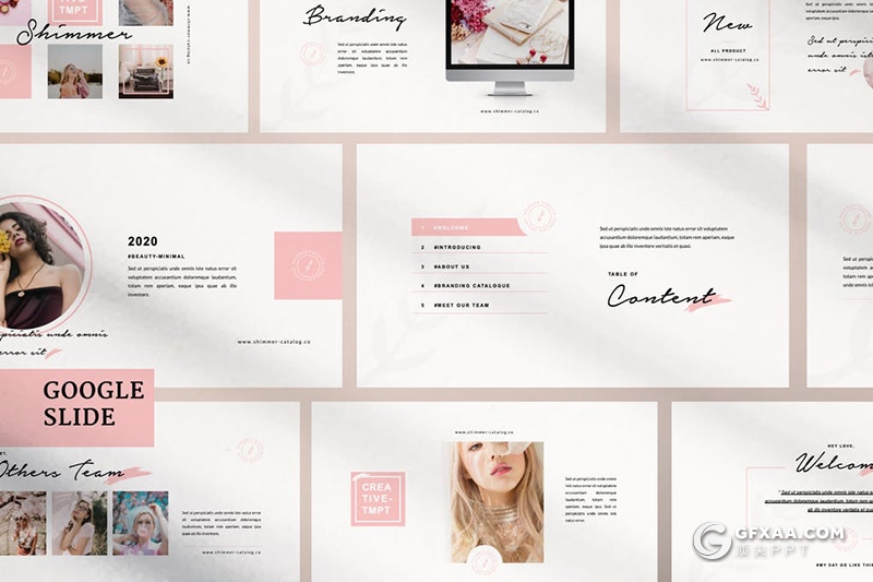 50页小清新时尚品牌主题PPT模板 - 顶尖PPT