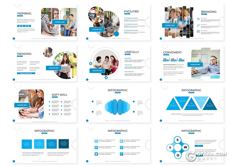 30页国外项目合作企业简介keynote模板5种配色 - 顶尖PPT