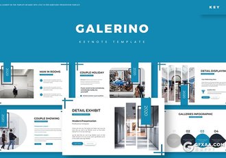 30页展厅布置大型艺术展示规划keynote模板5种配色 - 顶尖PPT
